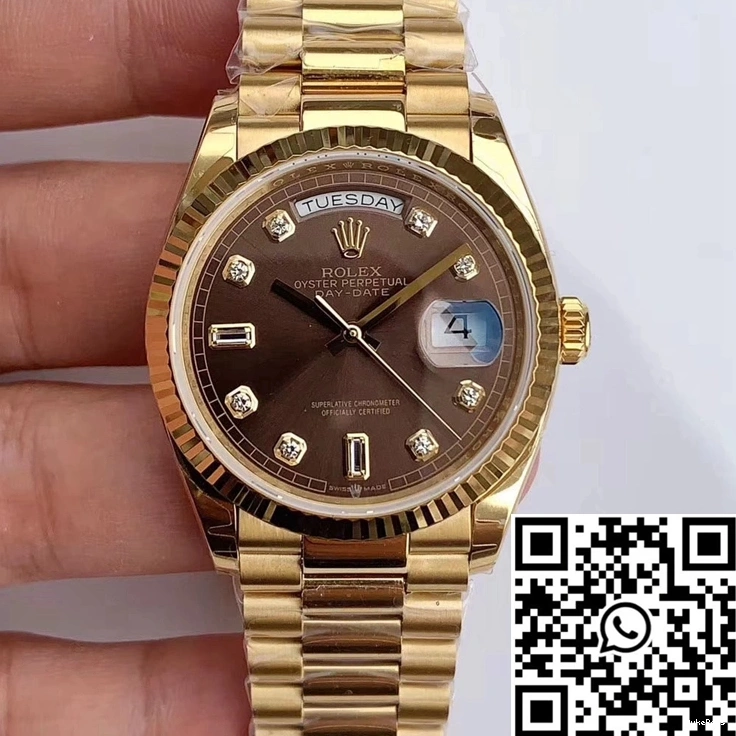 Gray Day-Date M128238-0022 Dial Yellow Rolex Gold EW Factory 0801